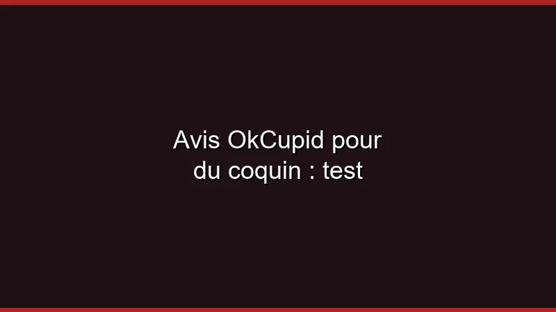 Avis OkCupid pour du coquin : test